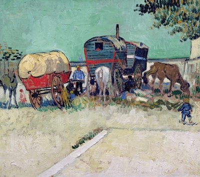 Le carovane, accampamento zingaro vicino ad Arles da Vincent van Gogh