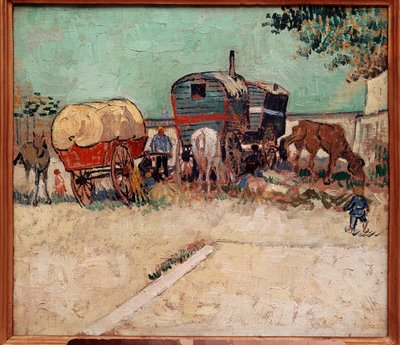 I rimorchiatori, un campo di zingari nei pressi di Arles da Vincent van Gogh