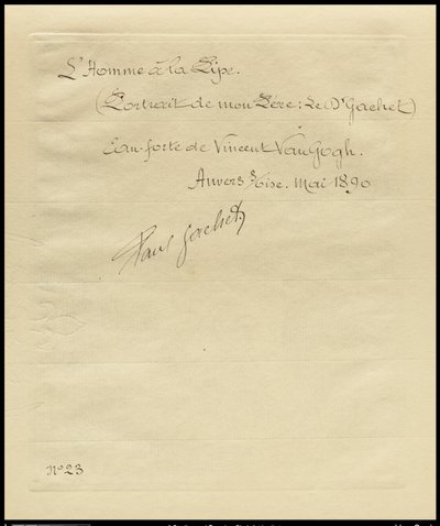 Verso di Uomo che fuma una pipa: Ritratto del Dr. Gachet, 1890 da Vincent van Gogh