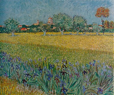 Veduta di Ales con iris in fiore, 1888 da Vincent van Gogh