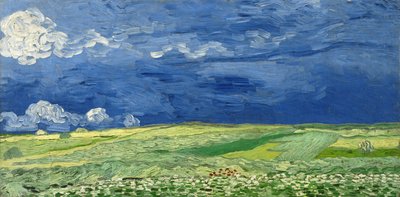 Campo di grano sotto nuvole temporalesche da Vincent van Gogh