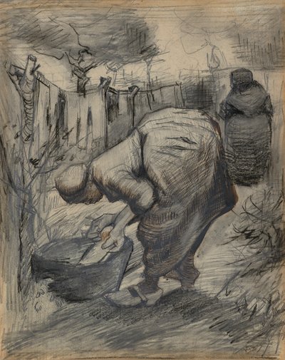 Donna alla vasca da bucato, in un giardino da Vincent van Gogh