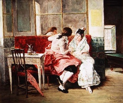 Caffè centrale del XIX secolo da Vincente Gonzalez Palmaroli
