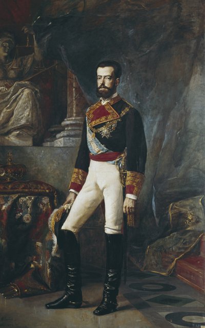 Ritratto di Amedeo I re di Spagna da Vincente Gonzalez Palmaroli