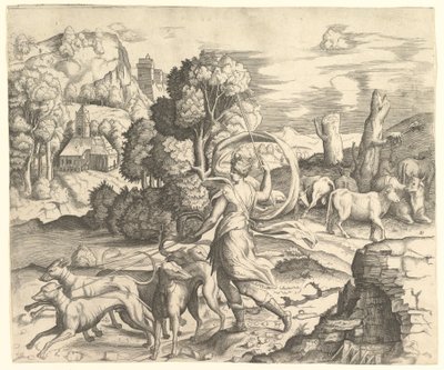 Diana la Cacciatrice in un Paesaggio, ca. 1530-42 da Vincenzo Caccianemici