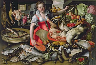 Marta che prepara il pasto per Gesù o Gesù a casa di Marta e Maria da Vincenzo Campi
