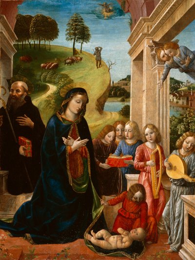 Adorazione del Bambino con San Benedetto e angeli da Vincenzo Foppa