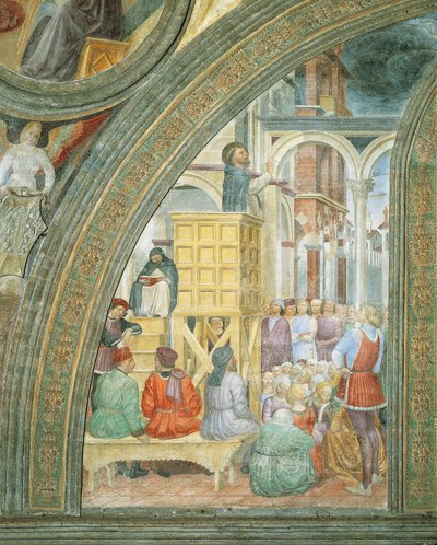Il miracolo della nuvola, dettaglio dalle Storie di San Pietro Martire, di Vincenzo Foppa da Vincenzo Foppa