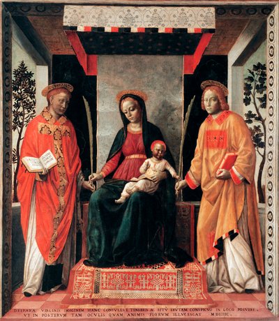 Madonna col Bambino circondata dai santi Faustino e Giovita (patroni di Brescia) da Vincenzo Foppa