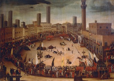 Caccia al toro in Piazza del Campo nel 1546 da Vincenzo Rustici