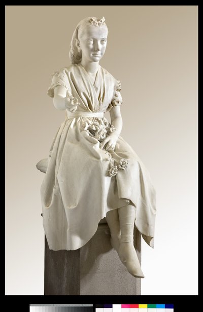 Ritratto della Marchesa Virginia Busti Porro da giovane o giovane donna che offre un fiore da Vincenzo Vela