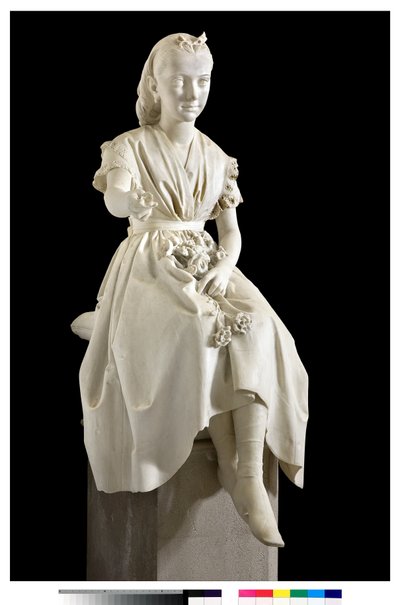Ritratto della Marchesa Virginia Busti Porro da giovane o Giovane donna che offre un fiore da Vincenzo Vela
