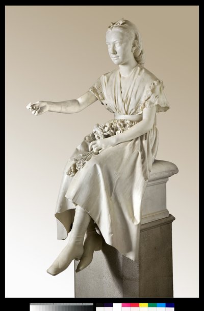 Ritratto della Marchesa Virginia Busti Porro da giovane o giovane donna che offre un fiore da Vincenzo Vela