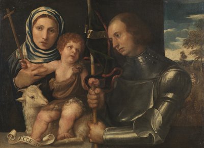 San Giovanni Battista Bambino con una Santa e un Santo Guerriero da Vincenzo di Biagio Catena