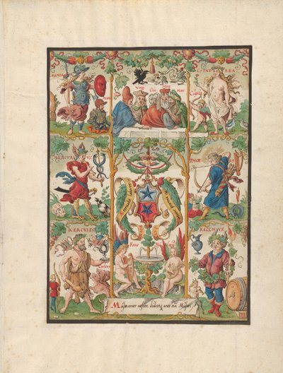 Allegoria Classica con le armi degli Ochsenfelder, metà del XVI secolo da Virgil Solis