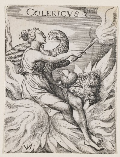 Temperamento collerico, c.1530-62 (incisione) da Virgilius the elder Solis