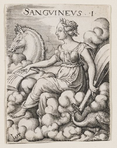 Temperamento sanguigno, c.1530-62 (incisione) da Virgilius the elder Solis