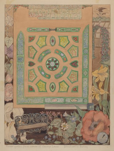 Giardino fiorito - Tenuta Lewis, c. 1936 da Virginia Richards