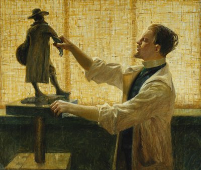 Lo scultore Carl Eldh nel suo studio da Vitalis Nyberg