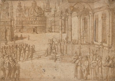 Dopo Carpaccio - La presentazione della Vergine al Tempio c.1500-20 da Vittore Carpaccio