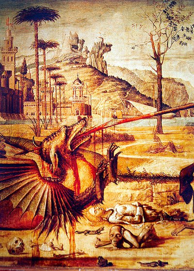 (dettaglio) San Giorgio Uccide il Drago, c.1502-07 da Vittore Carpaccio