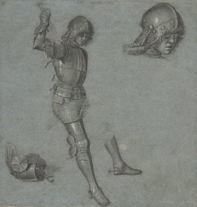 Studi di un giovane seduto in armatura, ca. 1505 da Vittore Carpaccio