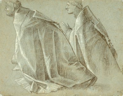 Studio di due chierici inginocchiati (recto); Studio di giovane in piedi (verso) da Vittore Carpaccio