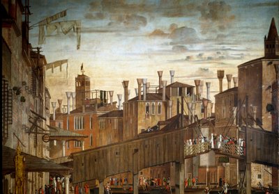 Il miracolo della reliquia della Santa Croce al Ponte di Rialto a Venezia (dettaglio). Dipinto di Vittore Carpaccio (1460-1525) da Vittore Carpaccio