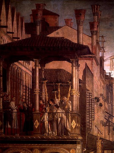 Il Miracolo della Reliquia della Vera Croce sul Ponte di Rialto (dettaglio) da Vittore Carpaccio