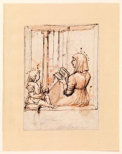 Vergine Maria che legge al Bambino Gesù (recto), fine 1480-inizio 1490 da Vittore Carpaccio