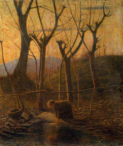Il ruscello caldo o La lavandaia da Vittore Grubicy de Dragon
