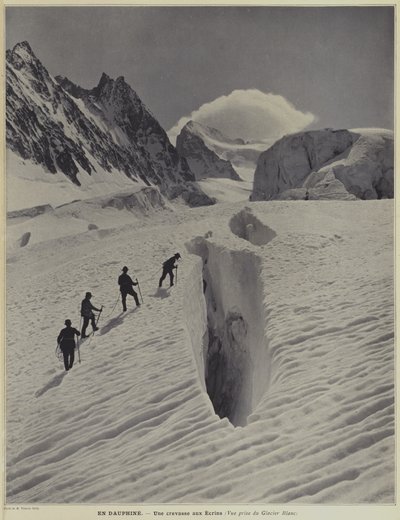 Una crepa sul Glacier Blanc nella regione del Delfinato delle Alpi francesi da Vittorio Sella
