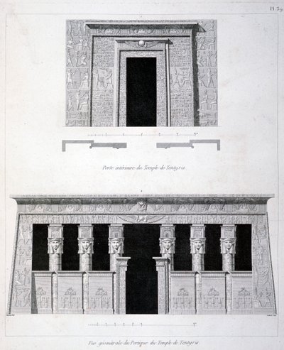 Un ingresso e una passerella al Tempio di Tentyris, XIX secolo da Vivant Denon