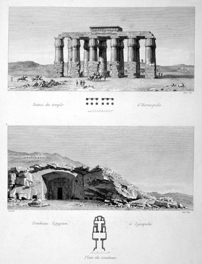 Tempio di Ermopoli e tombe egiziane di Licopoli, 1802 da Vivant Denon