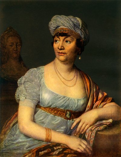 Ritratto di una donna sconosciuta con copricapo da Vladimir Borovikovsky