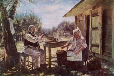 Preparazione della marmellata, 1876 da Vladimir Egorovic Makovsky