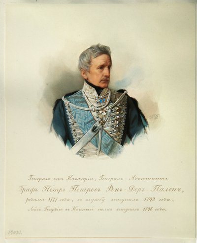 Ritratto del Conte Generale Peter Petrovich von der Pahlen (1777-1864) da Vladimir Ivanovich Hau