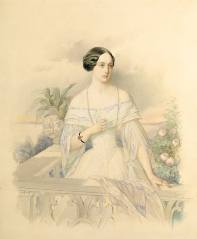 Ritratto della Granduchessa Olga Nikolaevna, 1846 da Vladimir Ivanovich Hau