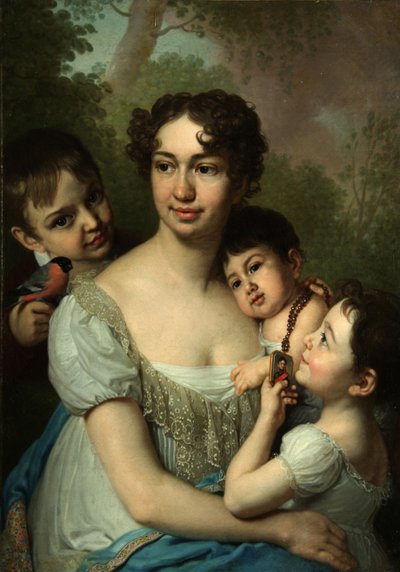 Ritratto di Yelena Balashova con bambini da Vladimir Lukich Borovikovsky