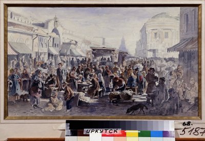 Il mercato delle pulci a Mosca da Vladimir Yegorovich Makovski