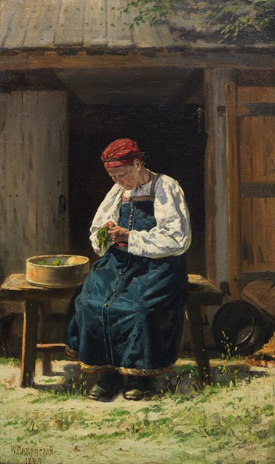 Moglie del contadino al lavoro da Vladimir Yegorovich Makovsky