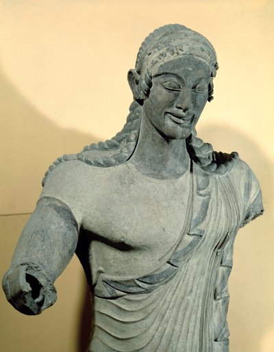 Apollo di Veio, dal Tempio di Minerva, c.510 a.C. (dettaglio) da Vulca