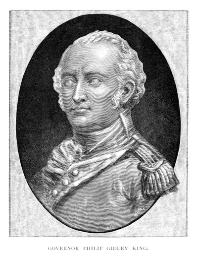 Capitano Philip Gidley King, ufficiale della marina britannica e terzo governatore del Nuovo Galles del Sud da WA Hirschmann
