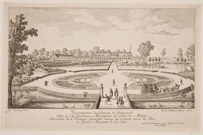 Vista prospettica del Castello di Bregentved da W.A. Müller
