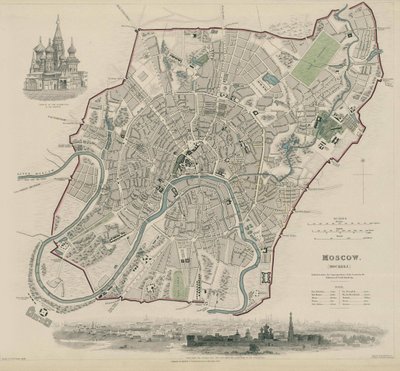 Mappa di Mosca, 1836 da W.B. Clarke