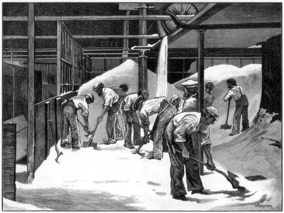Produzione di zucchero alla raffineria di Counterslip, Bristol, 1873 da WB Murray