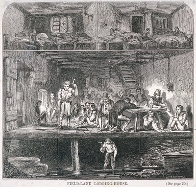 Field Lane Lodging House, Londra, 1847 da WG Mason