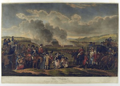 Sua Maestà Passa in Rassegna le Truppe a Blackheath, 1787, inciso da R. Pollard, stampato 1797 da W.H. Mason