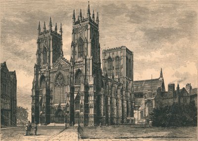 Vista della cattedrale di York, XIX secolo da WI Mosses
