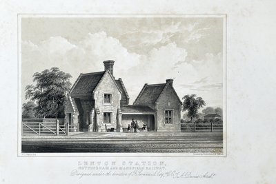 Stazione di Lenton, ferrovia di Nottingham e Mansfield, c.1848 da W.L. Walton